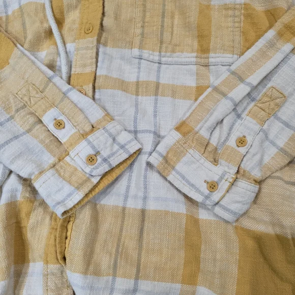 American Eagle Cozy Cabin Oversized Hoodie Plaid Flannel Long Sleeve Shirt. L - Picture 4 of 9